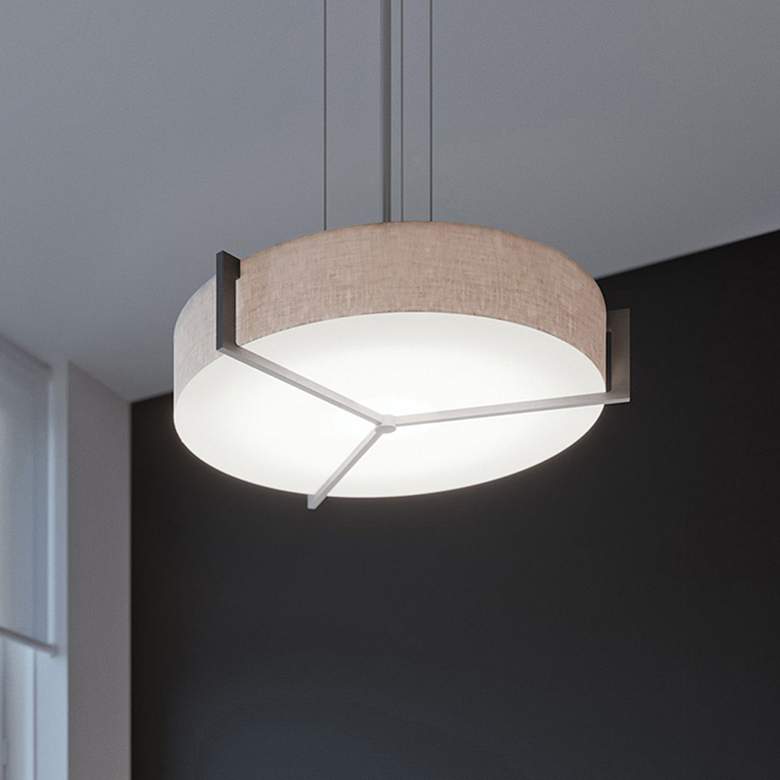Image 1 Apex 27.15" Wide Weathered Grey LED Pendant With Jute Shade
