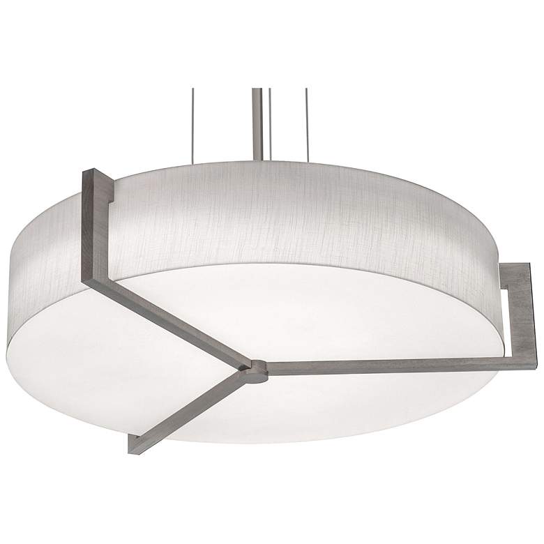 Image 1 Apex 27.15" Wide Weathered Grey LED Pendant With Linen White Shade