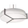 Apex 27.15" Wide Weathered Grey LED Pendant With Linen White Shade