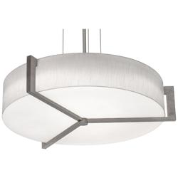 Apex 27.15&quot; Wide Weathered Grey LED Pendant With Linen White Shade