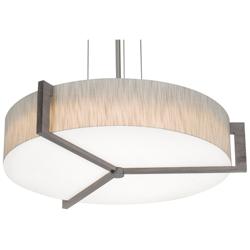 Apex 27.15&quot; Wide Weathered Grey Pendant With Jute Shade