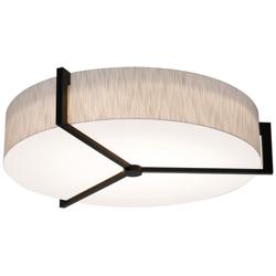 Apex 33.33&quot; Wide Espresso LED Flush Mount With Jute Shade
