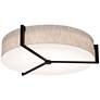 Apex 33.33" Wide Espresso LED Flush Mount With Jute Shade