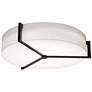 Apex 33.33" Wide Espresso LED Flush Mount With Linen White Shade