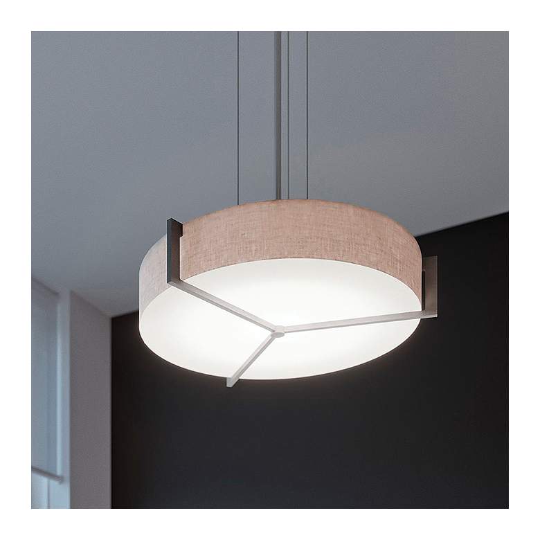 Image 1 Apex 33.33" Wide Espresso LED Pendant With Jute Shade