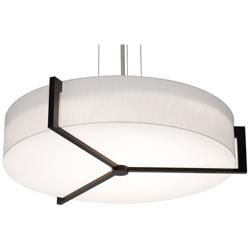 Apex 33.33&quot; Wide Espresso LED Pendant With Linen White Shade