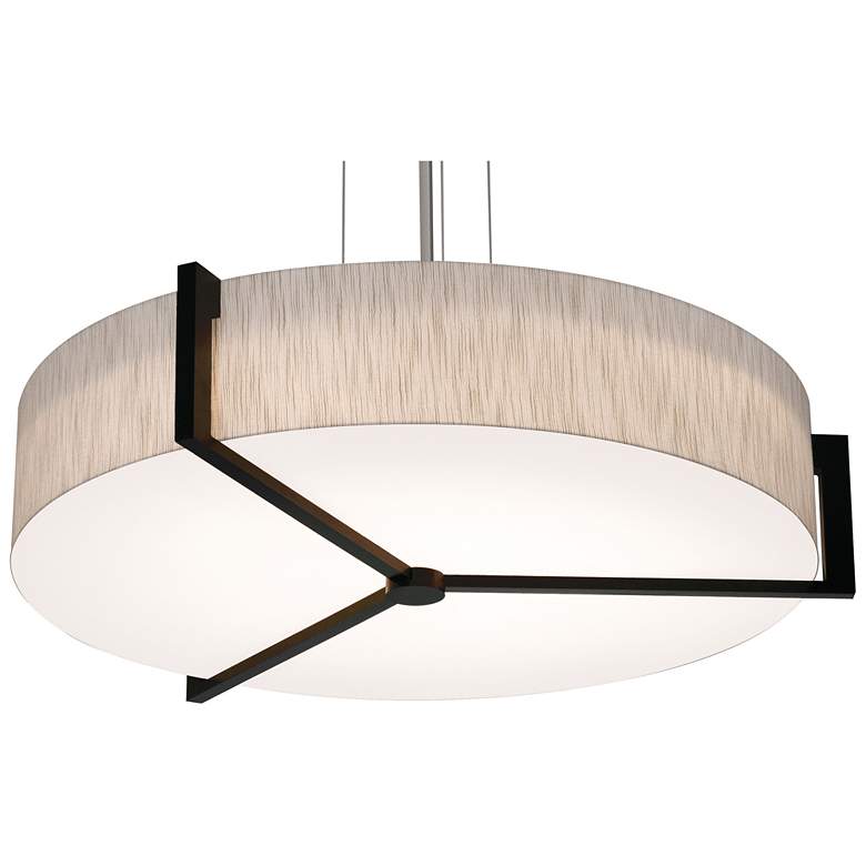 Image 1 Apex 33.33" Wide Espresso Pendant With Jute Shade