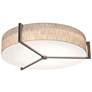 Apex 33.33" Wide Weathered Grey Flush Mount With Jute Shade