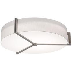 Apex 33.33&quot; Wide Weathered Grey Flush Mount With Linen White Shade