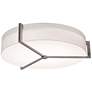 1_Apex 33.33" Wide Weathered Grey Flush Mount With Linen White Shade