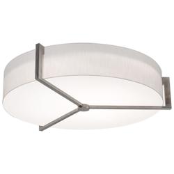 Apex 33.33&quot; Wide Weathered Grey LED Flush Mount With Linen White Shade