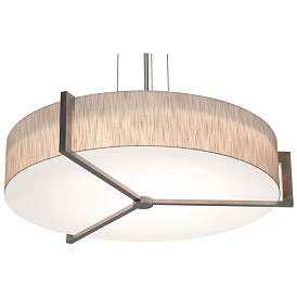 Image1 of Apex 33.33" Wide Weathered Grey LED Pendant With Jute Shade