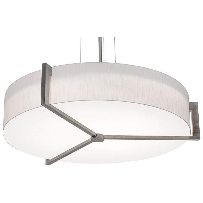 Image 1 Apex 33.33" Wide Weathered Grey LED Pendant With Linen White Shade