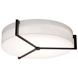 Apex 33 1/4" Wide Linen White Drum LED Ceiling Light