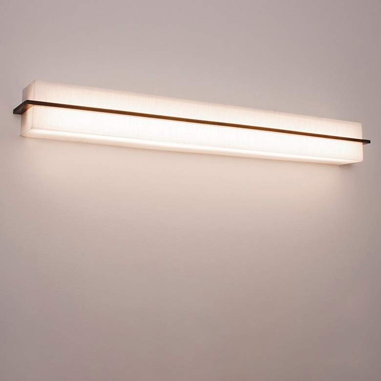 Image 1 Apex 50 1/2"W Espresso and Solid Wood LED Vanity Bath Light