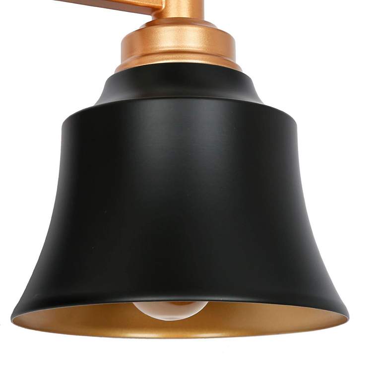 Image 5 Aphrocallistes 22 3/4"W Black and Gold 3-Light Bath Light more views