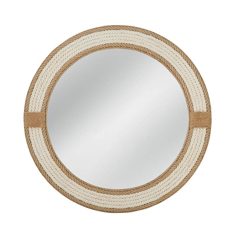 Image 1 Apolline Natural White 44" Oversized Round Wall Mirror
