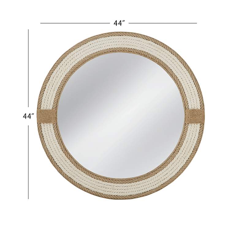 Image 4 Apolline Natural White 44" Oversized Round Wall Mirror more views