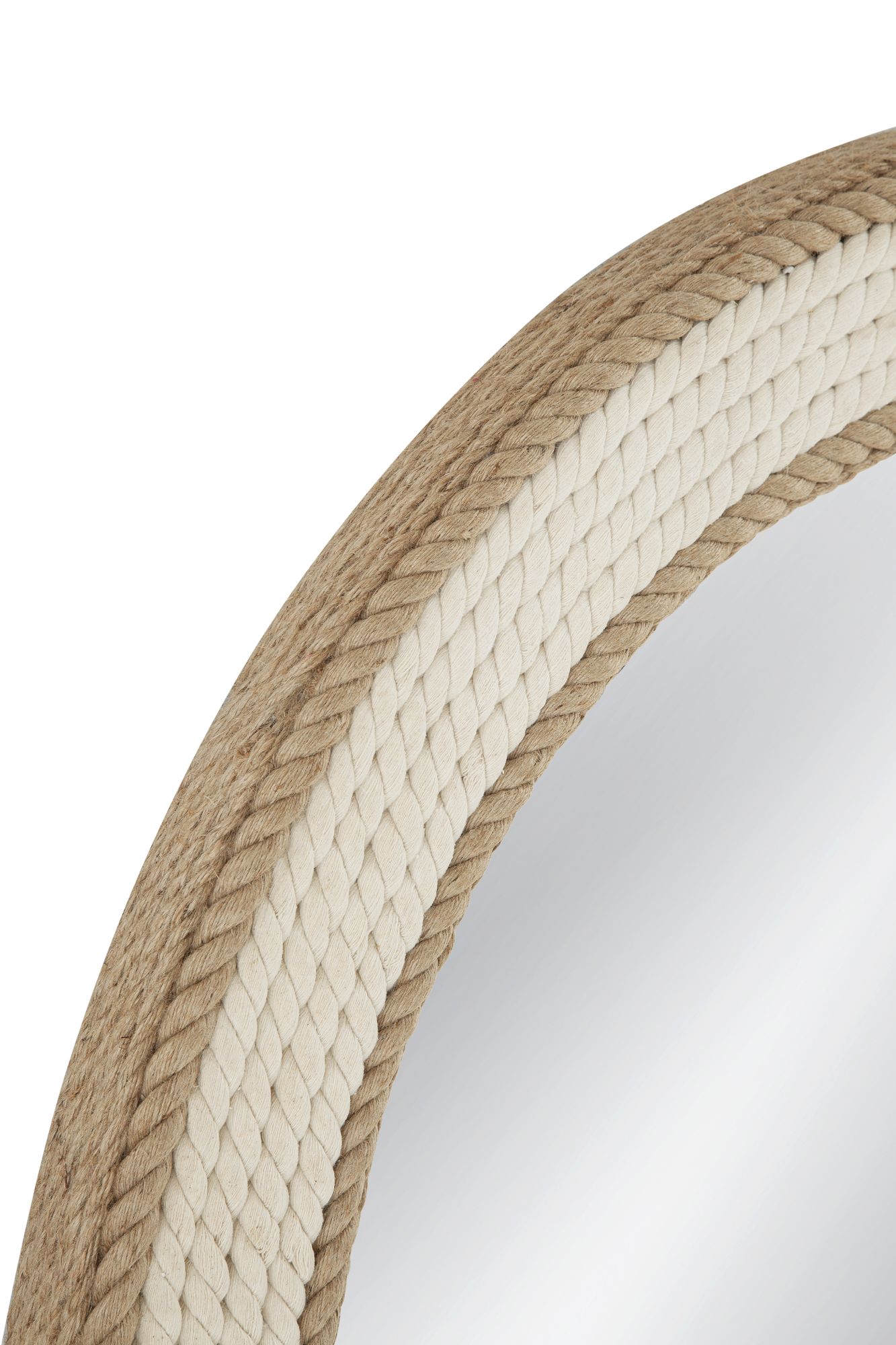 Apolline Natural White 44" Oversized Round Wall Mirror