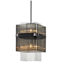 Apollo 10 1/2"W Dark Bronze and Polished Chrome Mini Pendant