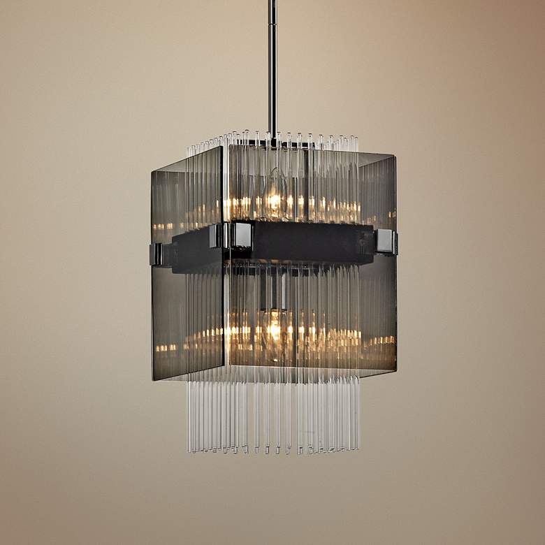 Image 1 Apollo 10 1/2"W Dark Bronze and Polished Chrome Mini Pendant