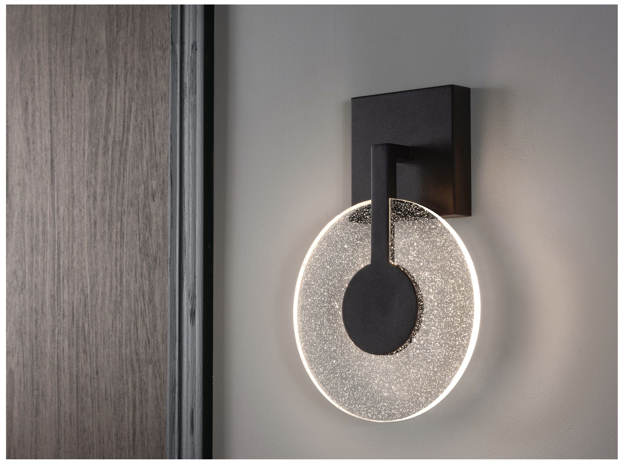 Image 2 Apollo 12" High Black LED Sconce more views
