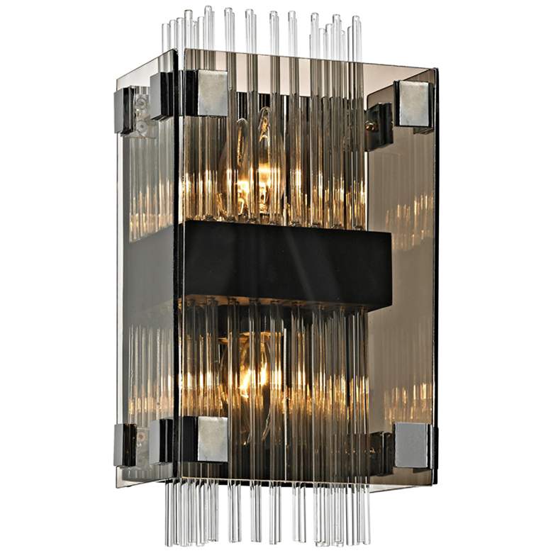 Image 1 Apollo 14 inch High Dark Bronze and Polished Chrome Wall Sconce