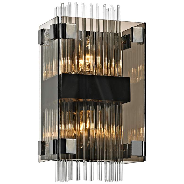 Image 1 Apollo 14" High Dark Bronze and Polished Chrome Wall Sconce