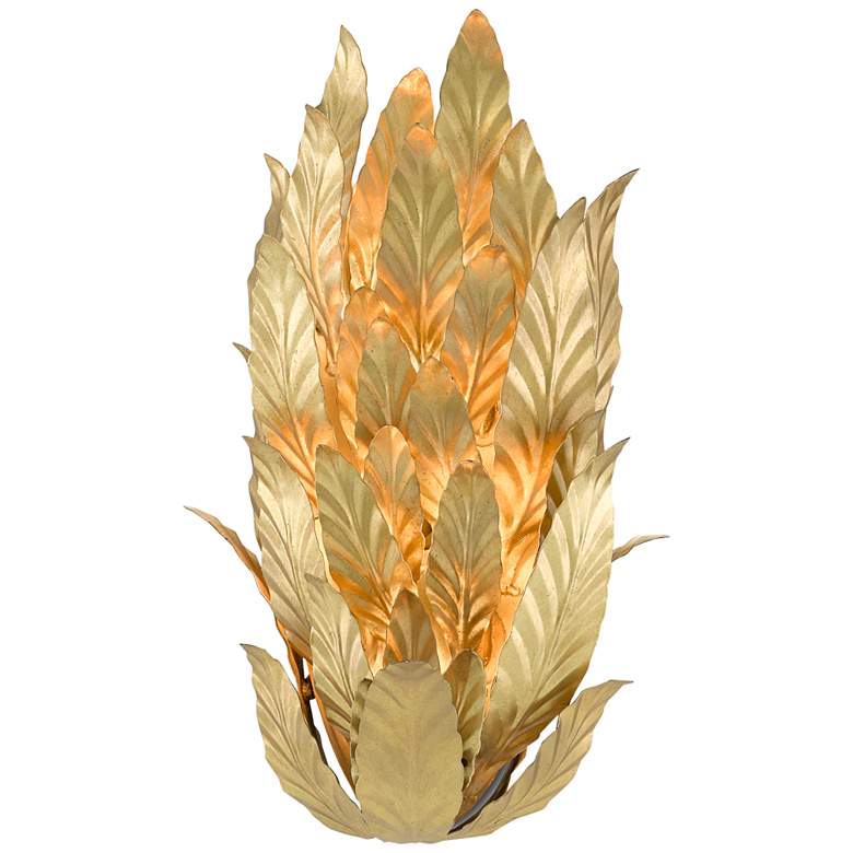 Image 1 Apollo 15 1/2" High Gold Leaf and Painted Gold Wall Sconce