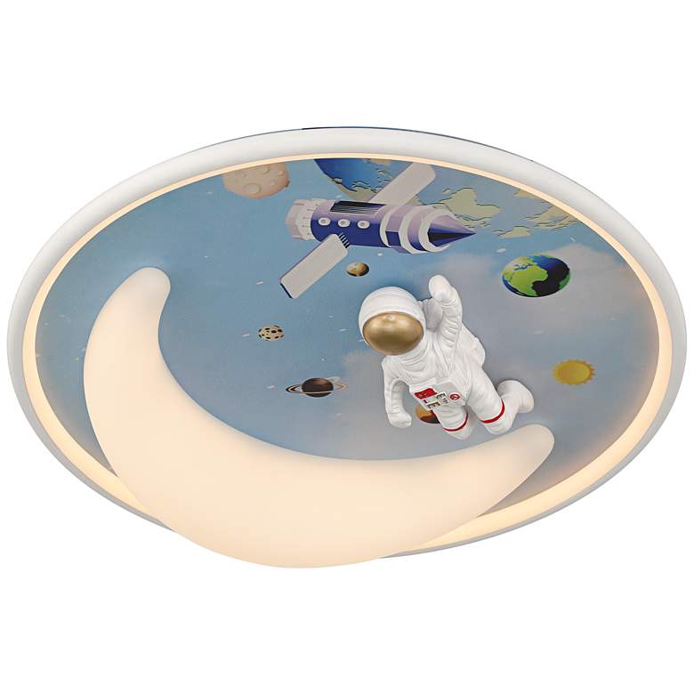 Image 2 Apollo 18 1/2" Wide Moon Mission LED Ceiling Light
