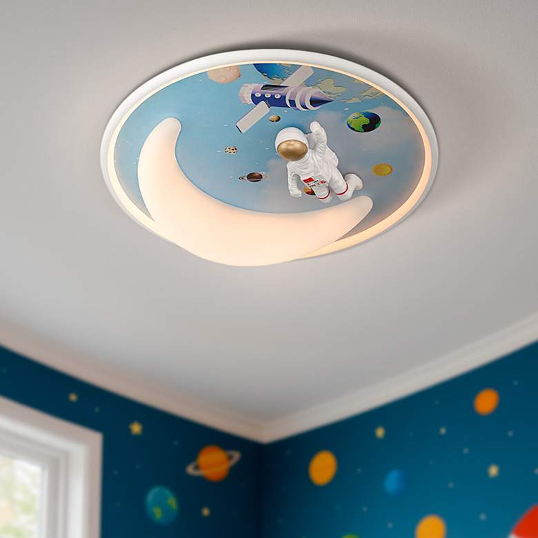 Image 1 Apollo 18 1/2" Wide Moon Mission LED Ceiling Light