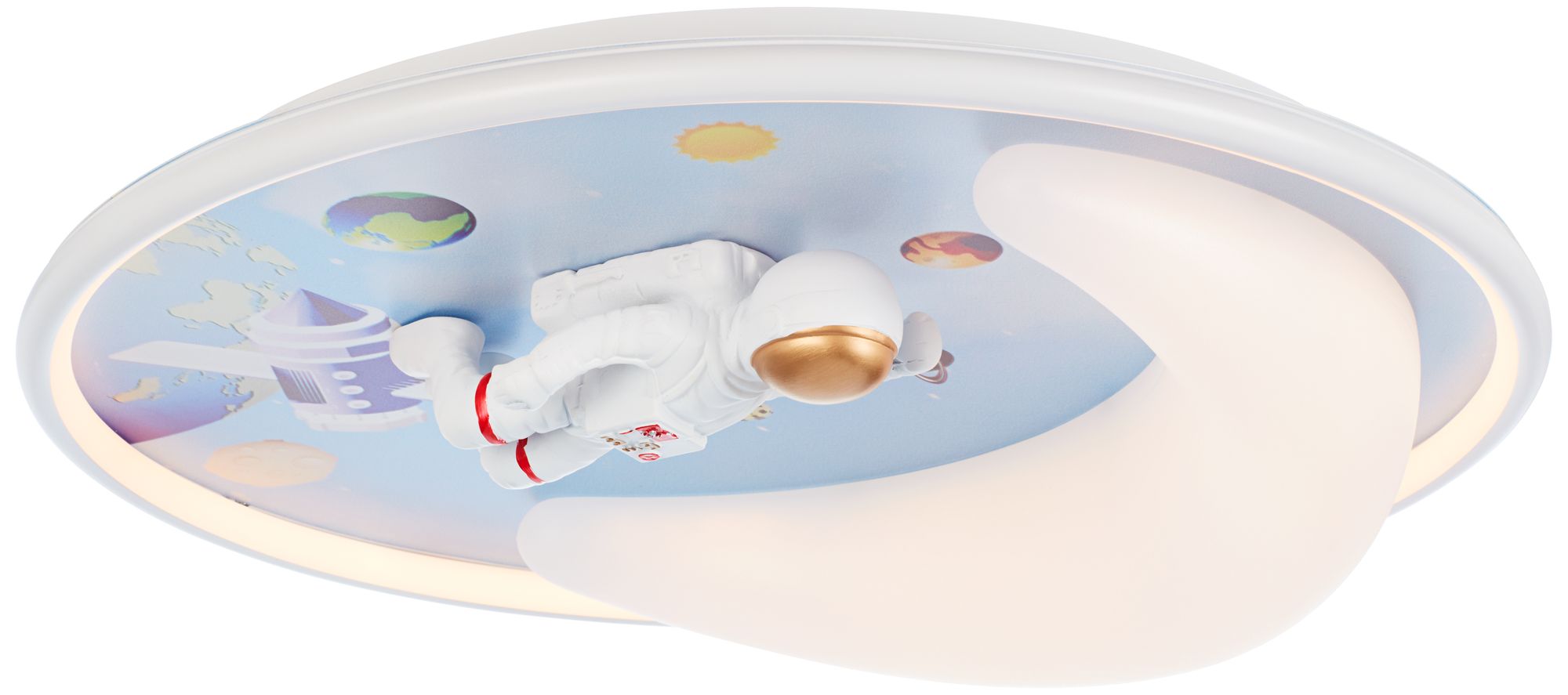 Image 4 Apollo 18 1/2" Wide Moon Mission LED Ceiling Light more views