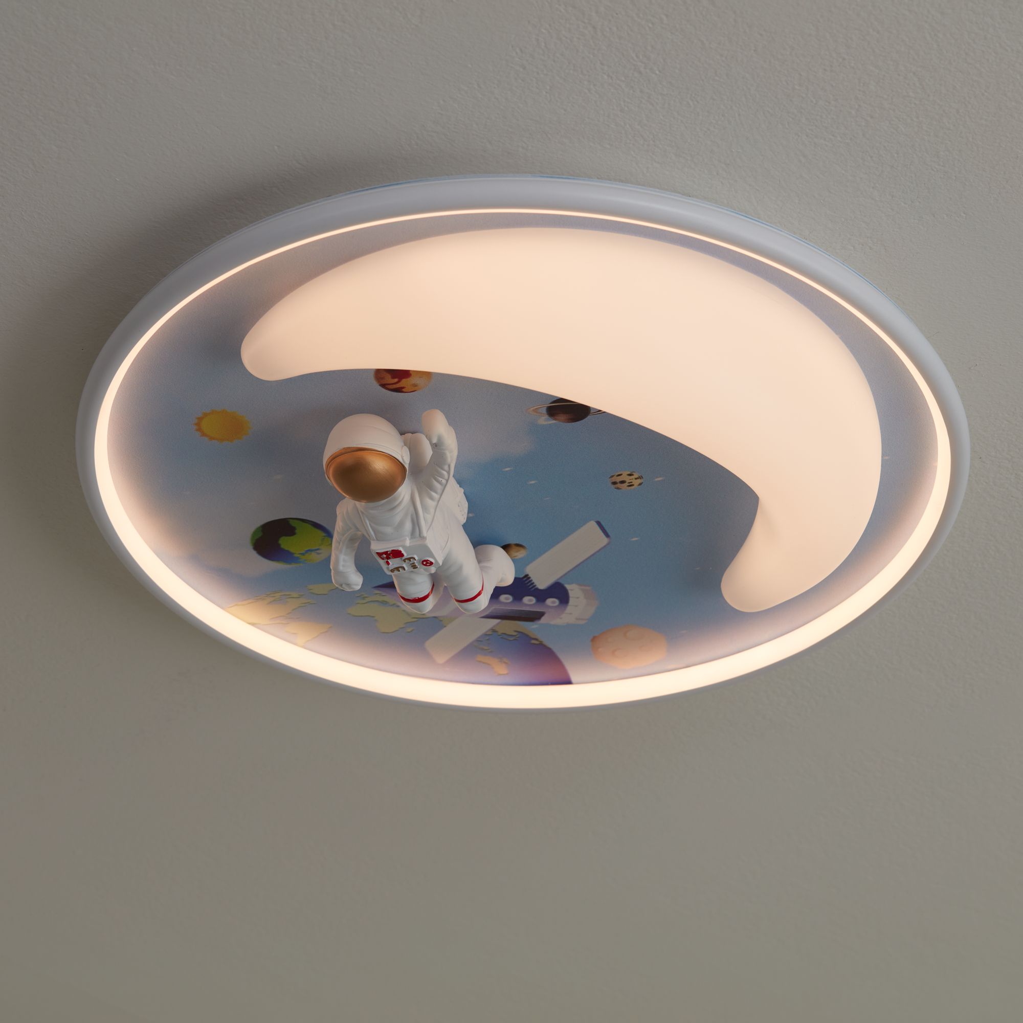 Image 5 Apollo 18 1/2" Wide Moon Mission LED Ceiling Light more views