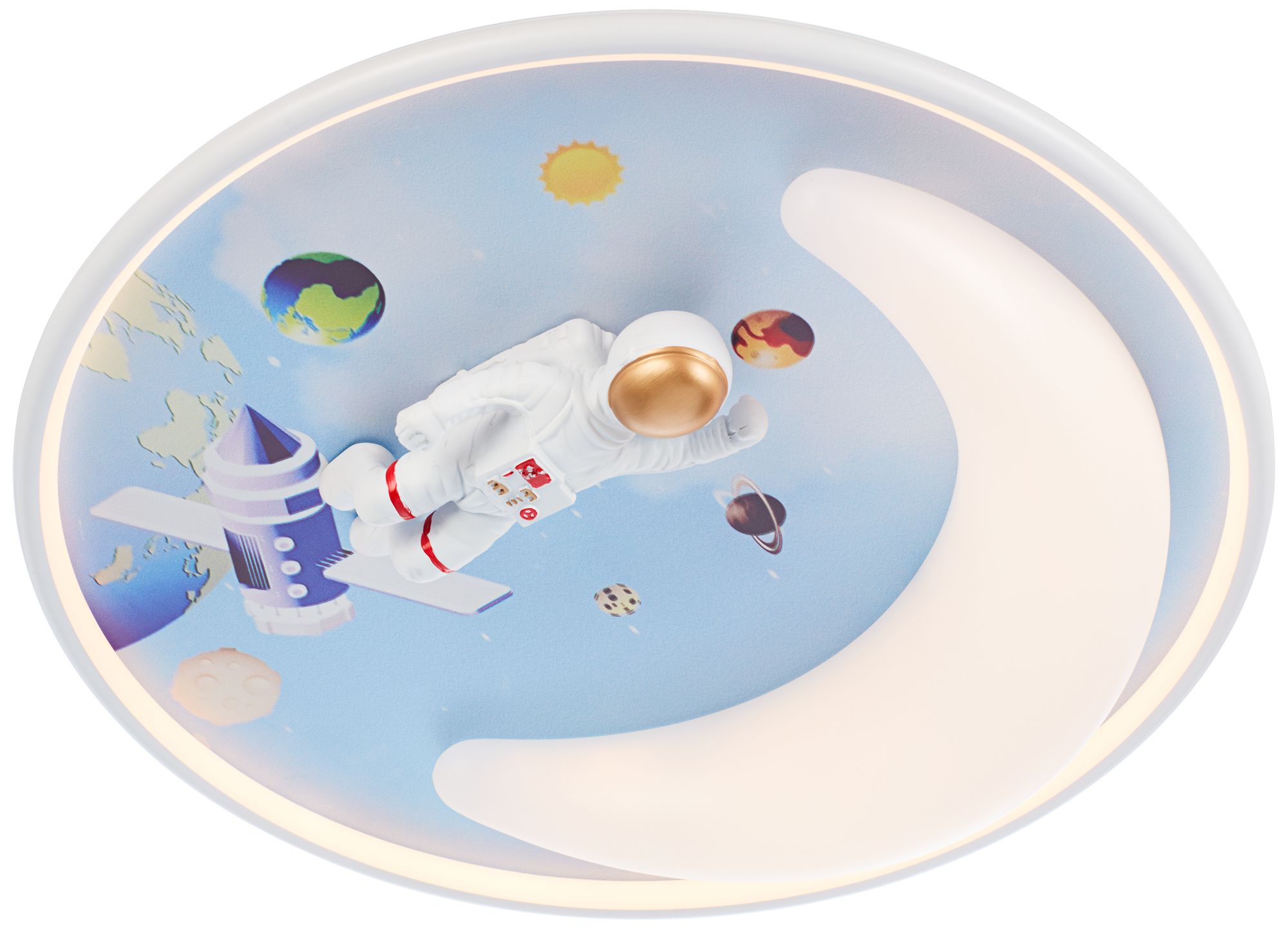 Image 7 Apollo 18 1/2" Wide Moon Mission LED Ceiling Light more views