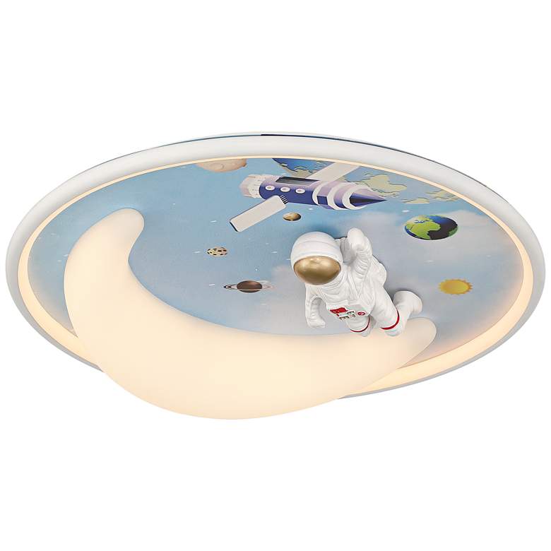 Image 7 Apollo 18 1/2" Wide Moon Mission LED Ceiling Light more views