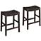 Apollo 25 1/2" Brown Leather Counter Stools Set of 2
