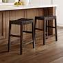 Thumbnail2 of Apollo 25 1/2" Brown Leather Counter Stools Set of 2