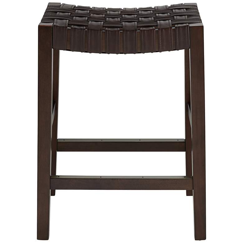 Image 7 Apollo 25 1/2" Brown Leather Counter Stools Set of 2 more views