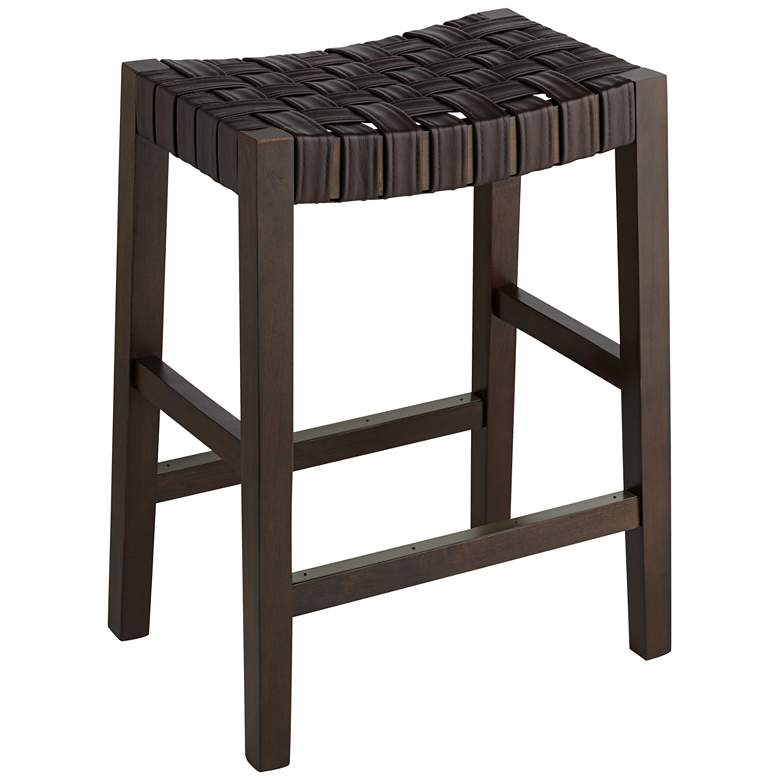 Image 3 Apollo 25 1/2" High Brown Leather Counter Stool