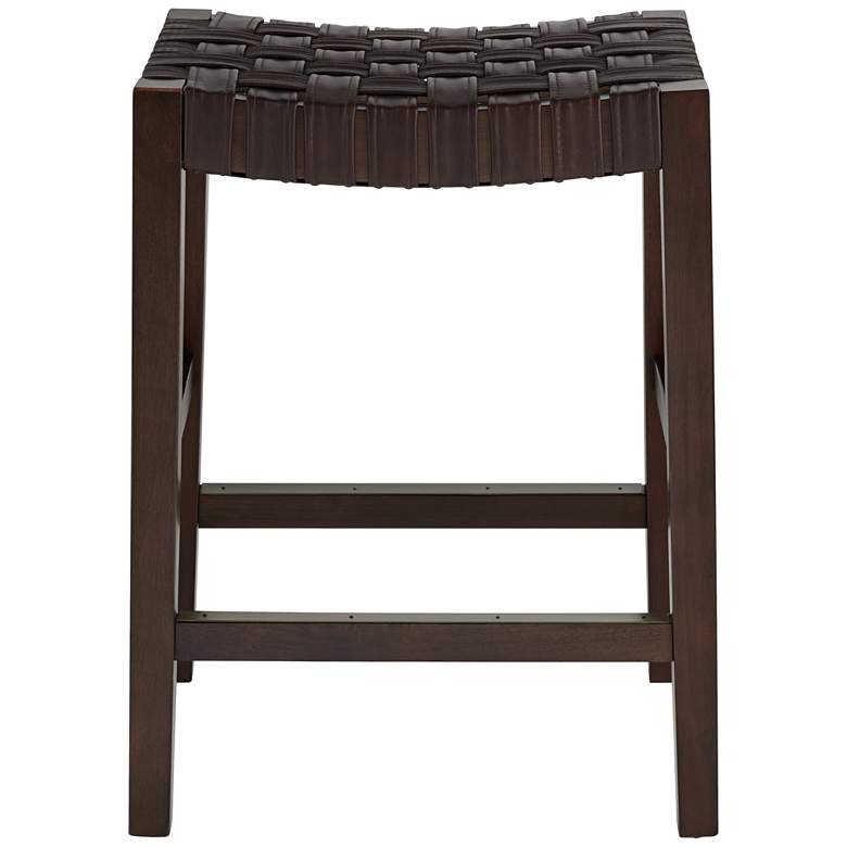 Image 7 Apollo 25 1/2" High Brown Leather Counter Stool more views