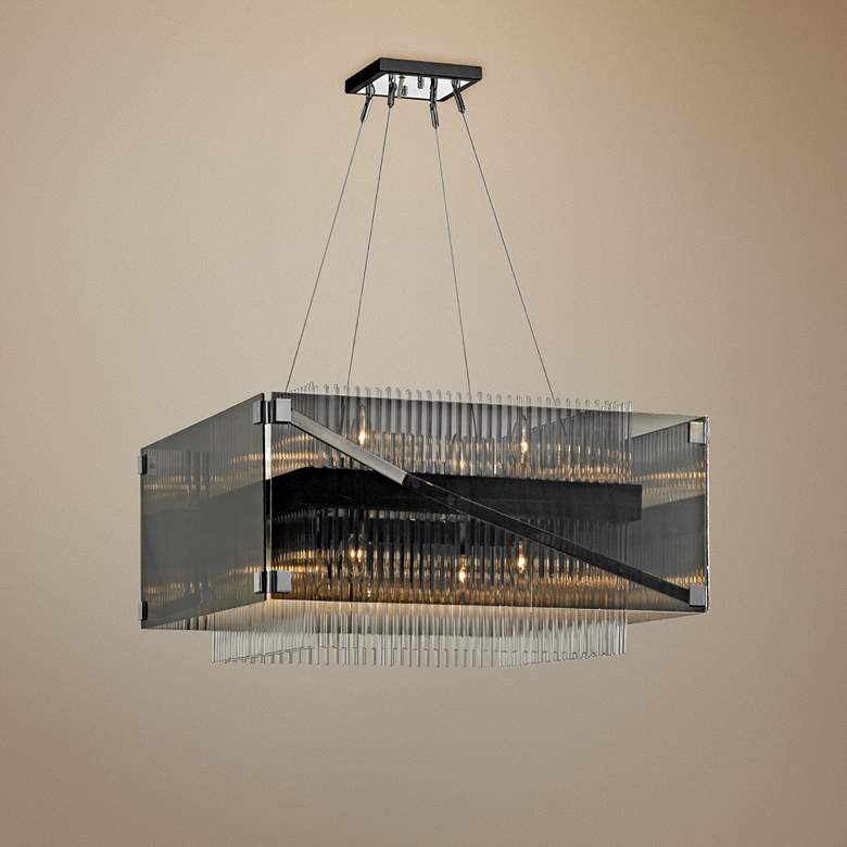Image 1 Apollo 26 1/2"W Dark Bronze and Chrome 8-Light Chandelier