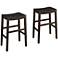 Apollo 30 1/2" Brown Leather Bar Stools Set of 2