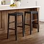 1_Apollo 30 1/2" Brown Leather Bar Stools Set of 2