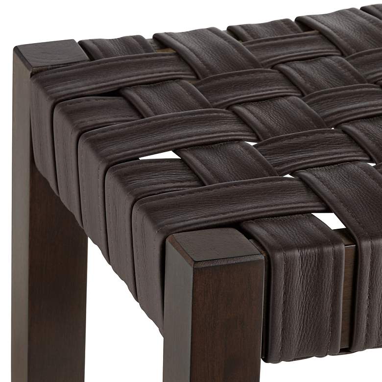 Image 4 Apollo 30 1/2" Brown Leather Bar Stools Set of 2 more views