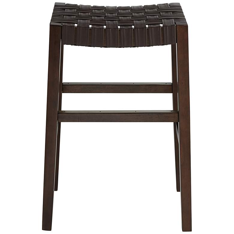Image 7 Apollo 30 1/2" Brown Leather Bar Stools Set of 2 more views