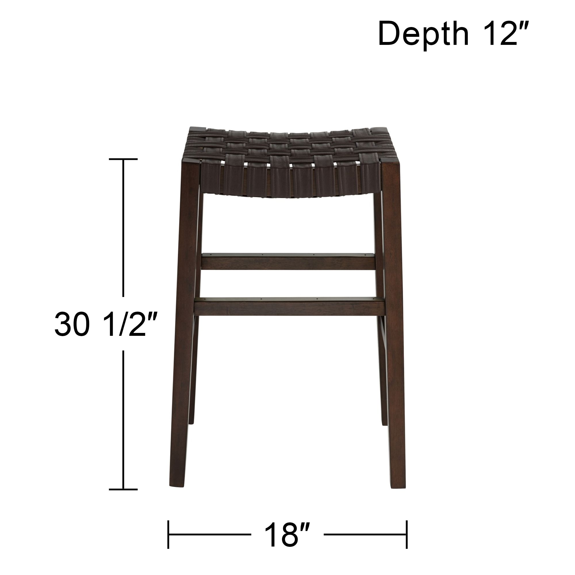 Apollo 30 1/2" Brown Leather Bar Stools Set of 2