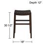 Apollo 30 1/2" High Brown Leather Barstool in scene