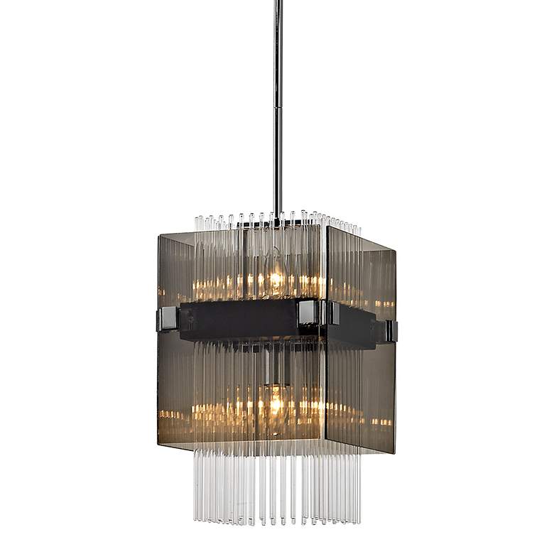 Image 2 Apollo 34 1/2"W Dark Bronze and Polished Chrome Chandelier