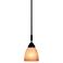 Apollo 5-in Oil-Rubbed Bronze Mini Tinted Glass Bell Pendant