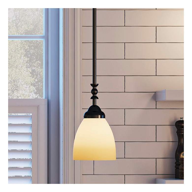 Image 2 Apollo 5-in Oil-Rubbed Bronze Mini Tinted Glass Bell Pendant